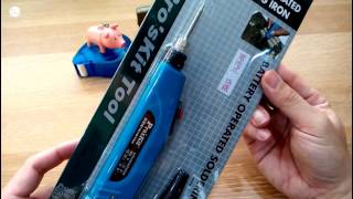 隨處可焊接好攜帶的ProsKit電池式烙鐵開箱SIB161 ProsKit Battery Operated Soldering Iron Unboxing 20161220 [upl. by Ellahcim]