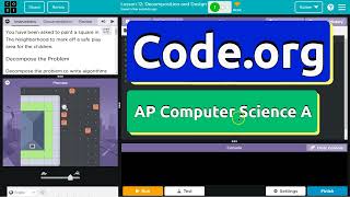 Codeorg Lesson 121 A Decomposition and Design  Answers Tutorial  Unit 1 Computer Science A CSA [upl. by Hinkel]