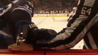 Dustin Byfuglien front row view hit on mark stone [upl. by Ayekam]