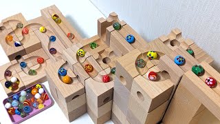 Marble run ASMR☆Wooden cuboro  eureka spiral back course [upl. by Amalita]