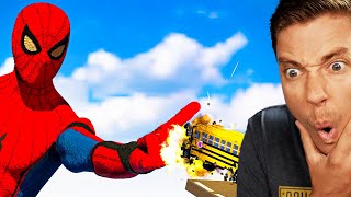 Reacting To EPIC SPIDERMAN vs CARS [upl. by Initirb]