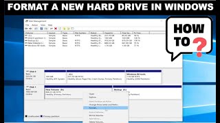 How to Initialise amp format a New HDD or SSD in Windows [upl. by Maggs690]