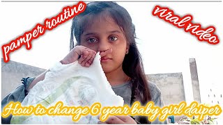 How to change 6 year baby girl daiperlchange 6 year old wearing diapergirls wearing baby diapers [upl. by Yerga]