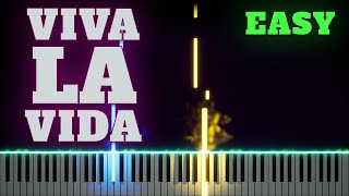 Viva La Vida  Coldplay  Easy Piano Tutorial [upl. by Mufinella434]