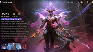 Wild Rift  FIEND QUELLER YONE SKIN PRESENTATION [upl. by Ragas]