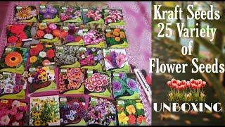 Kraft Seeds 25 Variety of Flower Seeds  Online bought seeds  only Rs199  unboxing [upl. by Straub]