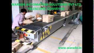 Lorry Loading amp Unloading Telescopic Conveyor  Warade PackTech Pvt Ltd [upl. by Nnylhsa]