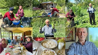 Bahçede öğlen yemeği bol tereyağlı erişte makarna [upl. by Adnilreb312]