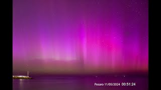 Aurora Borealis 10 11 May 2024  Italy  43°  Time Lapse [upl. by Freeman569]