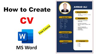 How To Create CV In MS Word  Create Best CV In MS Word  Resume Design in Microsoft word [upl. by Leynad652]