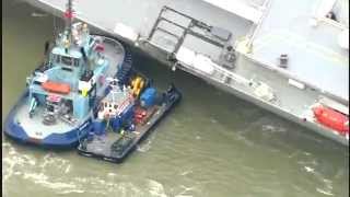 Cargo ship Hoegh Osaka inspected by salvage team [upl. by Airak372]