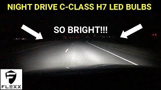 MERCEDES HOW TO PART 2 H7 LED BULBS DRIVE AT NIGHT [upl. by Niwroc]