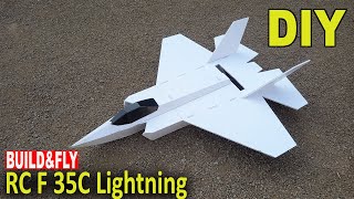 How To Make RC Plane Using Foamboard  DIY Rc F 35 Lightning [upl. by Ornas229]