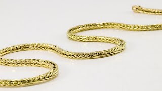 18k Yellow Gold Solid Foxtail Link Necklace  dynamisjewelrycom [upl. by Morse]