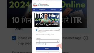 ITR Filing Online 202425 itr1 itr incometax incometaxreturn incometaxreturnfiling shorts [upl. by Litnahs]