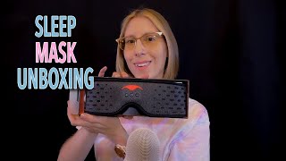 ASMR  Sleep Mask Unboxing part 1  whispering tapping scratching [upl. by Lemmueu]