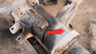 How to Truck Damage Rear Axle Hosing Repair  Broken axle hosing restoration and rebuild amazing [upl. by Yennej740]