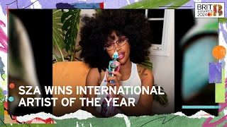 SZA Wins International Artist Of The Year  The BRIT Awards 2024 [upl. by Halonna]