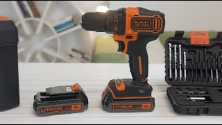 Kit spécial Noël Perceuse visseuse 2 vitesses Lithium 18V BLACKDECKER™  32 accessoires [upl. by Oler]