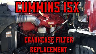 Cummins isx crankcase filter removal replacement [upl. by Wallas684]