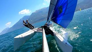 Lake Garda 2022  Nacra Inter 20  Campione Univela 4K Catamaran sailing [upl. by Devad]