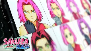 Drawing Sakura in Different Anime Styles  Naruto ナルト 48 [upl. by Bloxberg]