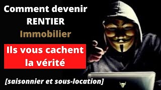 Faire de la sous location airbnb  AIRBNB et sous location pour devenir rentier immobilier [upl. by Tupler]