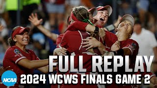 Oklahoma vs Texas 2024 Womens College World Series finals Game 2  FULL REPLAY [upl. by Terrijo]