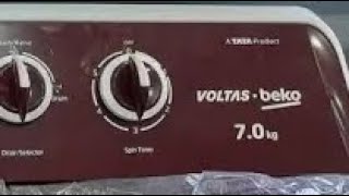 Voltas Beko 7Kg Semi Automatic Top Loading Washing Machine WTT70ALIMBurgundy [upl. by Aihsekin]