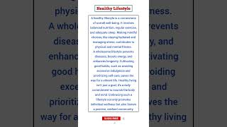 Healthy Lifestyle  Essay In 100 Words shorts essay essaywriting lifestyle [upl. by Eatnoid]