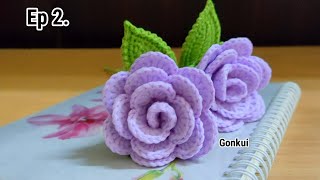 Ep2 Sepals 🌹Easy Crochet Rose Light Purple Flower Tutorial  Crochet Flower Bouquet crochetflower [upl. by Daberath540]