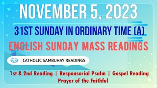 5 November 2023 English Sunday Mass Readings  31st Sunday in Ordinary Time A [upl. by Aran860]