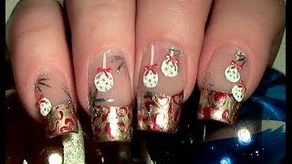 Weihnachtliches Christbaumkugel Nageldesign selber machen  Christmas Nail Design [upl. by Orravan]