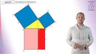 De stelling van Pythagoras Het bewijs van Euclides extra  WiskundeAcademie [upl. by Suraved]