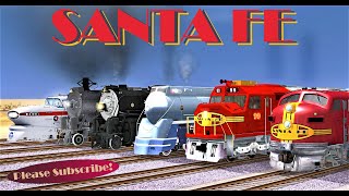 Santa Fe Power Diesel Vs Steam  Class 2900 Class 3460 Vs EMD F7 FP45 GM Aerotrain  TRAINZ [upl. by Bromley]