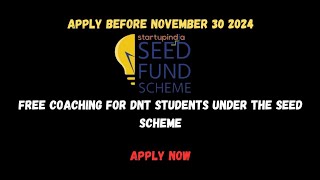 Free Coaching for DNT Students under SEED Scheme  Scholarship  scholarship scheme [upl. by Rydder]