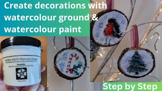 Create STUNNING WATERCOLOUR GROUND Christmas DECORATIONS in a few hours [upl. by Oak]