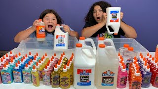 MIXING ALL OUR ELMER’S GLUE  GIANT ELMER’S SLIME SMOOTHIE [upl. by Hardi]