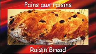 Artisan BakeryStyle Sourdough Raisin Bread  Pain aux raisins au levain [upl. by Maidie]