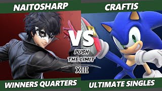 Push the Limit 13 Winners Quarters  naitosharp Joker Vs Craftis Sonic SSBU Ultimate Tournament [upl. by Nevla763]