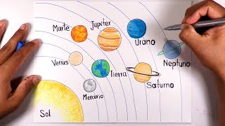 Aprende a dibujar y pintar fácil el Sistema Solar [upl. by Ogg495]