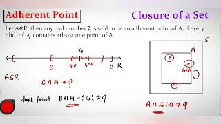 Adherent Point  Limit Point of a set  Topology of Real Numbers II Closure of set [upl. by Nivahb]