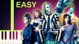 BEETLEJUICE BEETLEJUICE THEME  EASY Piano Tutorial [upl. by Adolphus565]