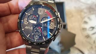 AVI8 P51 Mustang Blakeslee Chronograph Meca Quartz Review [upl. by Ynahteb]