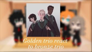 Golden trio react to bronze trio  ships  Gacha  Harry Potter  hp [upl. by Annocahs]