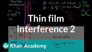 Thin Film Interference part 2  Light waves  Physics  Khan Academy [upl. by Eldwen]