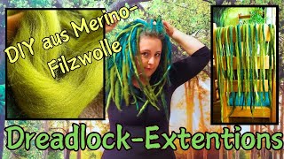 DIY DreadlockExtentions aus Merino Filzwolle herstellen und anbringen [upl. by Vicki]