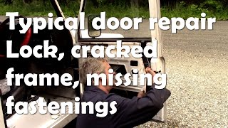 Typical Defender door repair in real time Not locking and broken top frame long video [upl. by Ardnal]