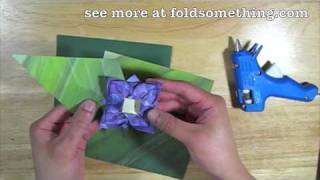 How to make a paper corsage from origami flowers [upl. by Bardo]