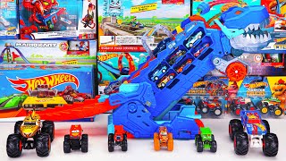 Hot Wheels Collection Unboxing Review ASMR  Hot Wheels Toy Car Track Set Ultimate TRex Transporter [upl. by Vanderhoek]